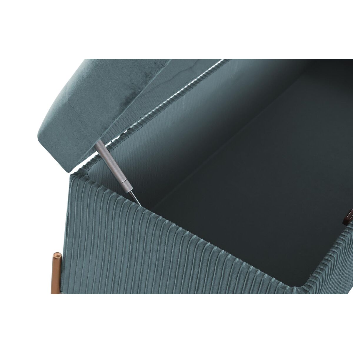 Glamouröse Sitzbank in Grün – Samt, 115 x 40 x 45 cm, Metallfüße
