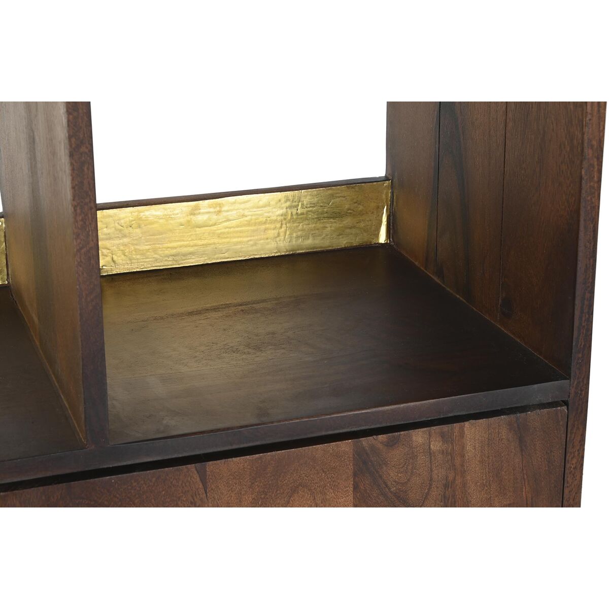 Regal DKD Home Decor – Mango-Holz & Metall, Schwarz/Gold, 200 cm