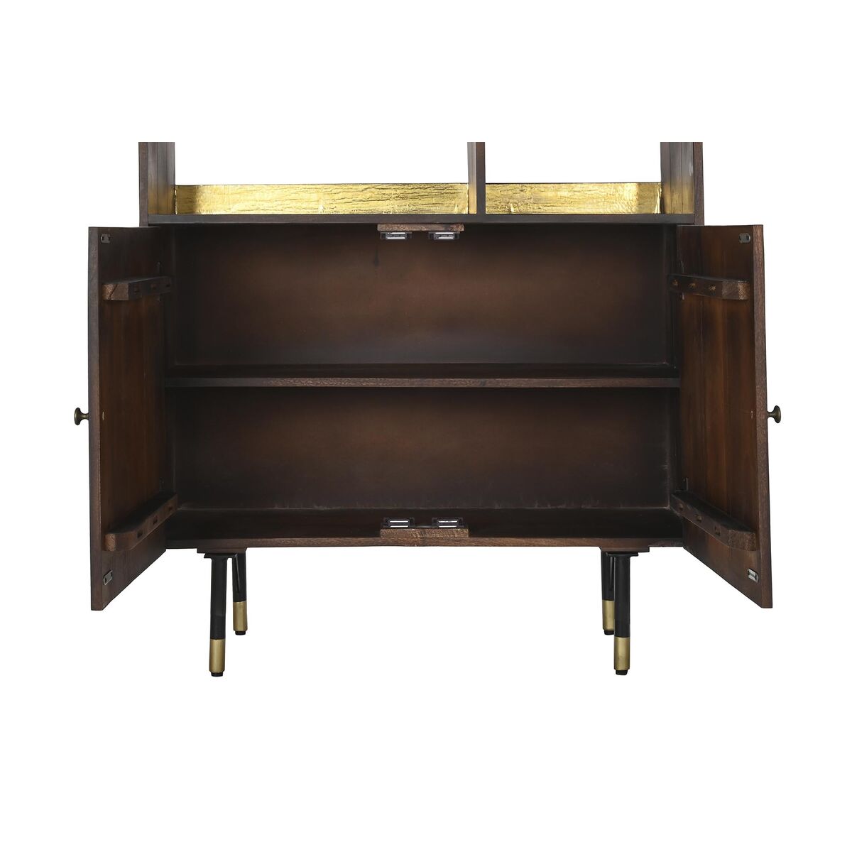 Regal DKD Home Decor – Mango-Holz & Metall, Schwarz/Gold, 200 cm