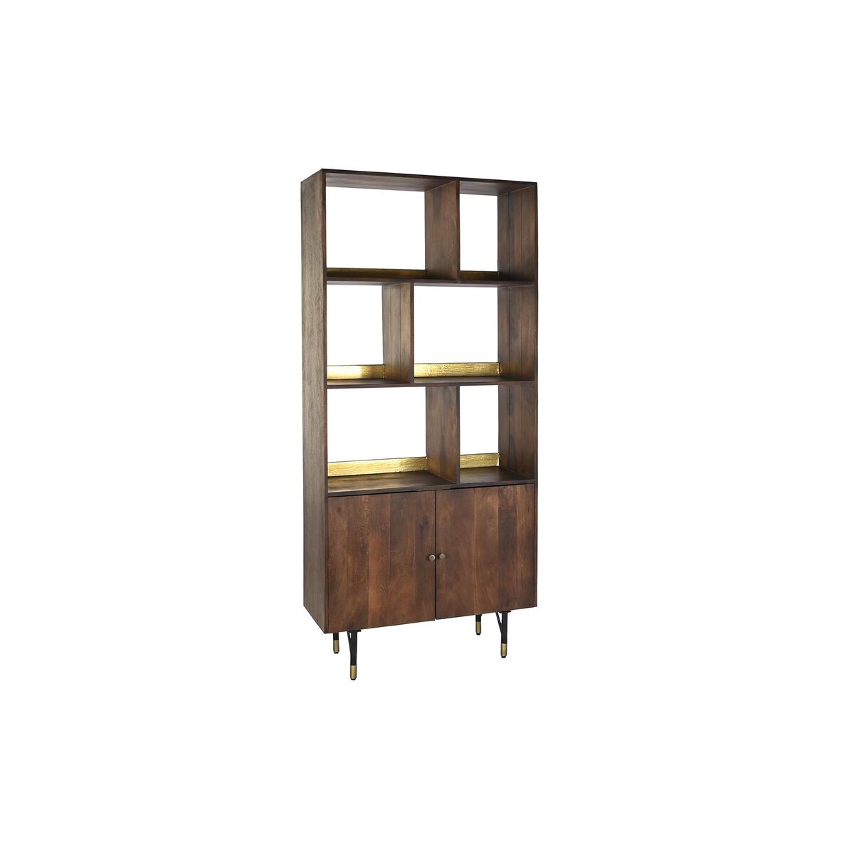 Regal DKD Home Decor – Mango-Holz & Metall, Schwarz/Gold, 200 cm