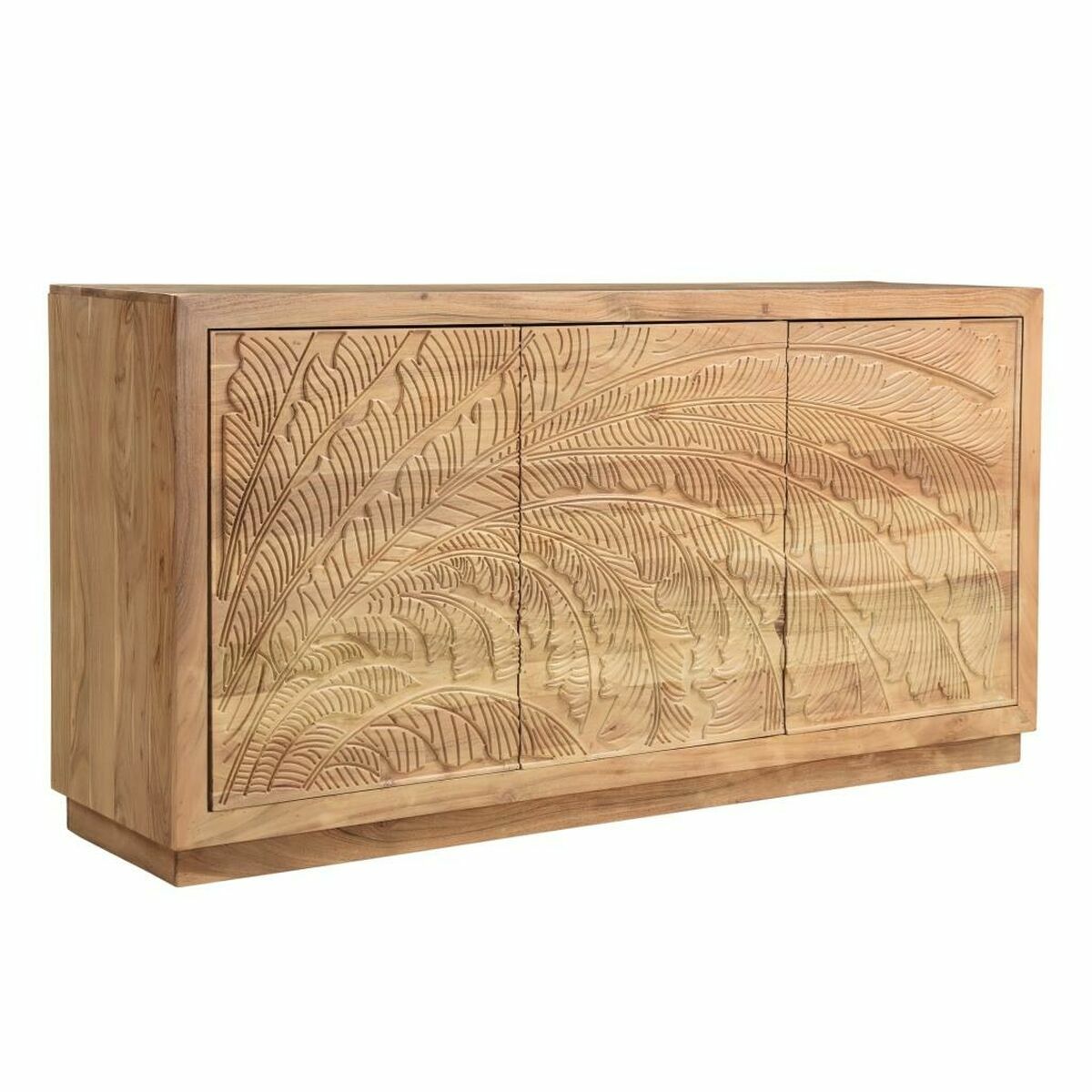 Tropisches Sideboard aus Akazienholz – Palmenrelief, 178 cm