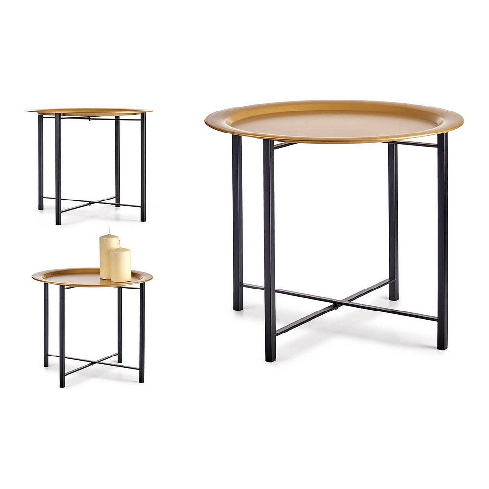 Moderner Beistelltisch in Schwarz & Gold (52,5 x 44 x 52,5 cm)