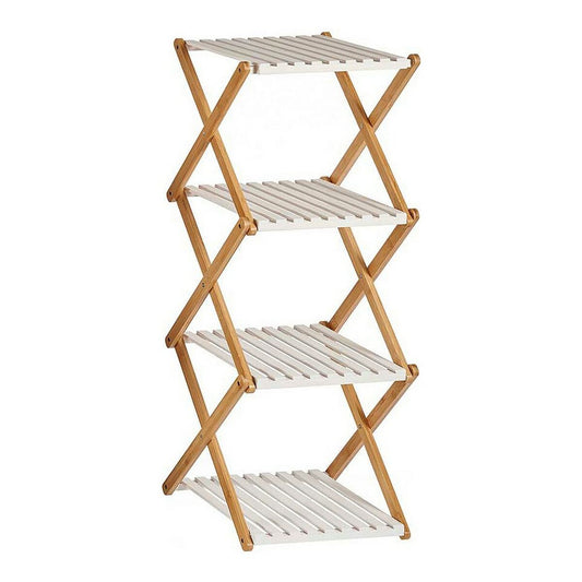 Faltbares Holzregal – Weiß/Braun, 4 Ebenen, 96 cm