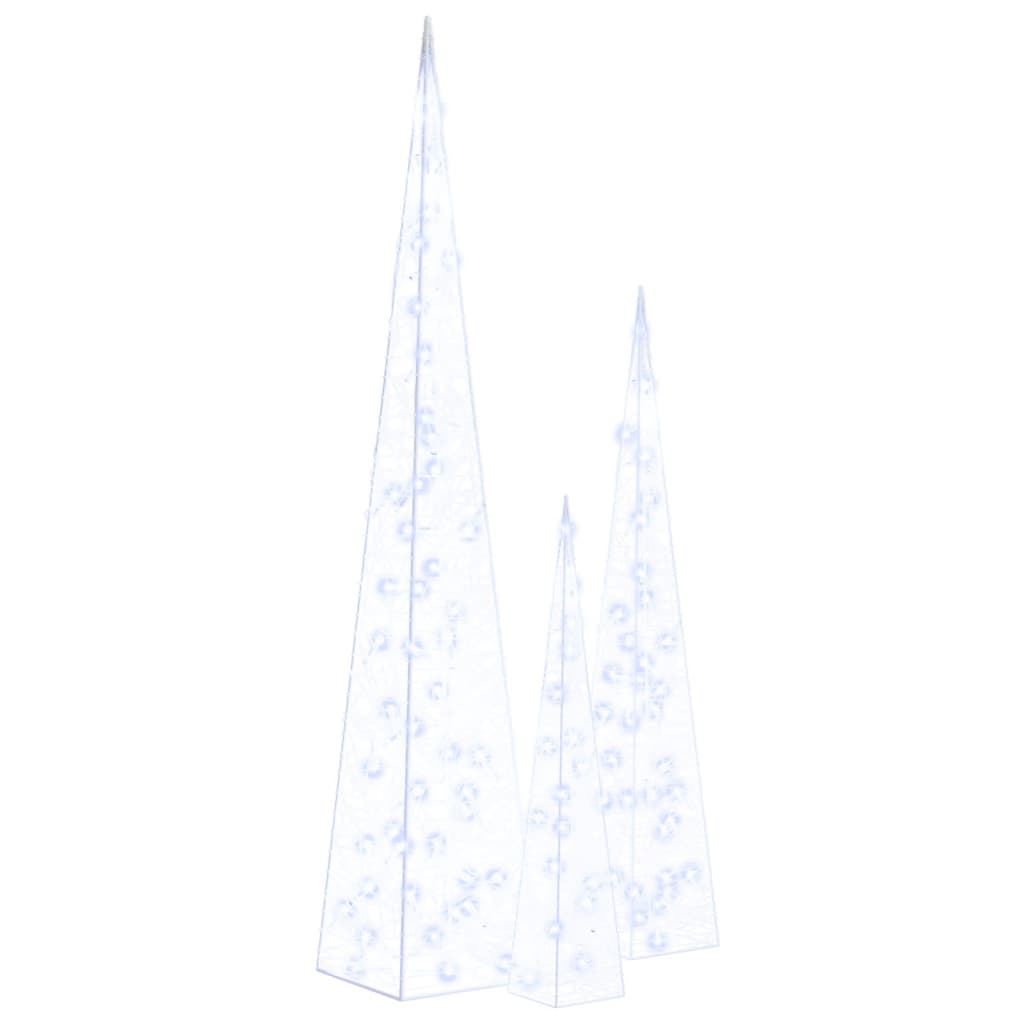 Led-Leuchtkegel-Set Acryl Deko 60/90/120Cm Blau