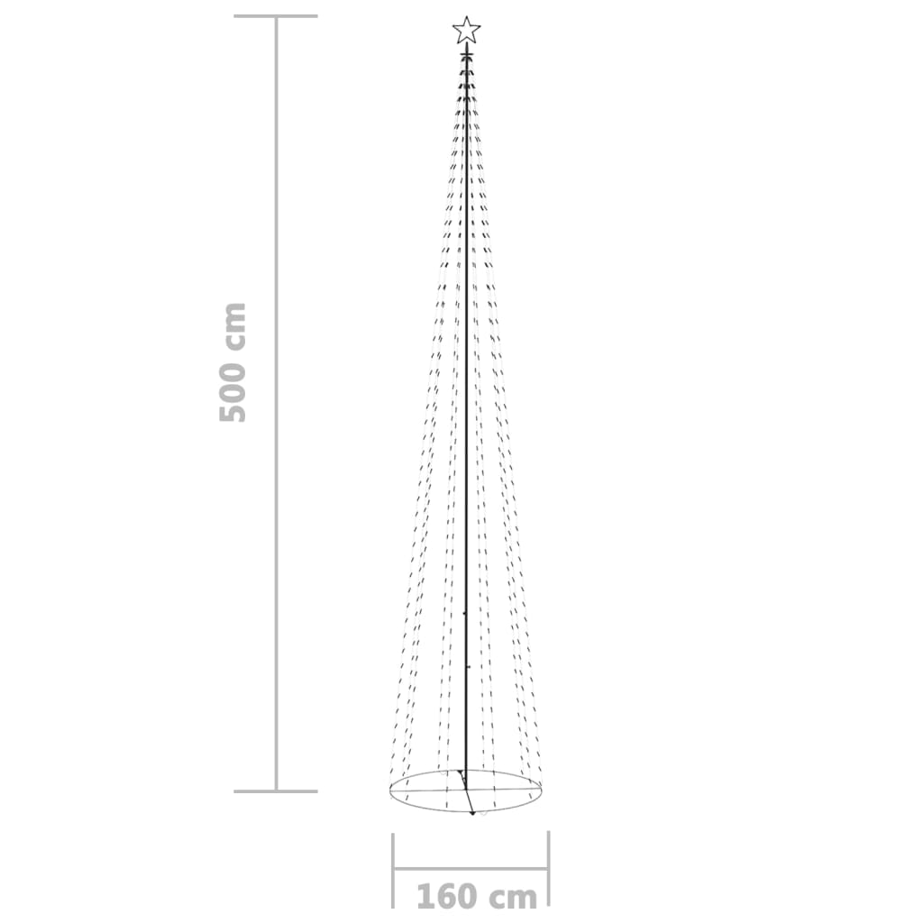 Weihnachtsbaum Kegelform 752 Leds Deko 160X500 Cm Blau