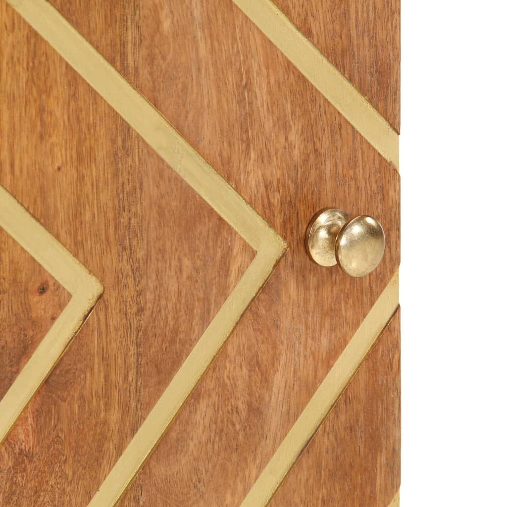 Badschrank Braun Und Schwarz 38X33,5X58 Cm Massivholz Mango