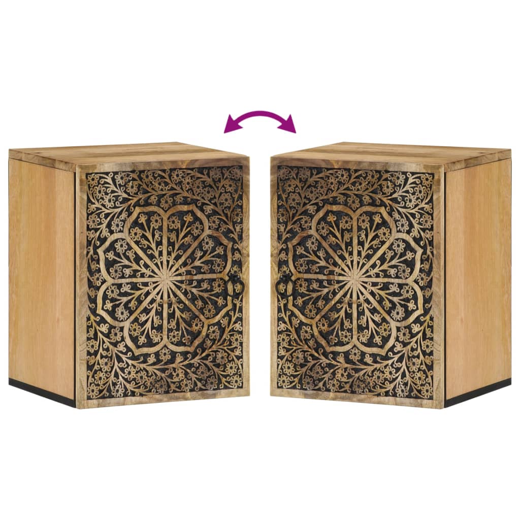 Bad-Wandschrank 38X33X48 Cm Massivholz Mango