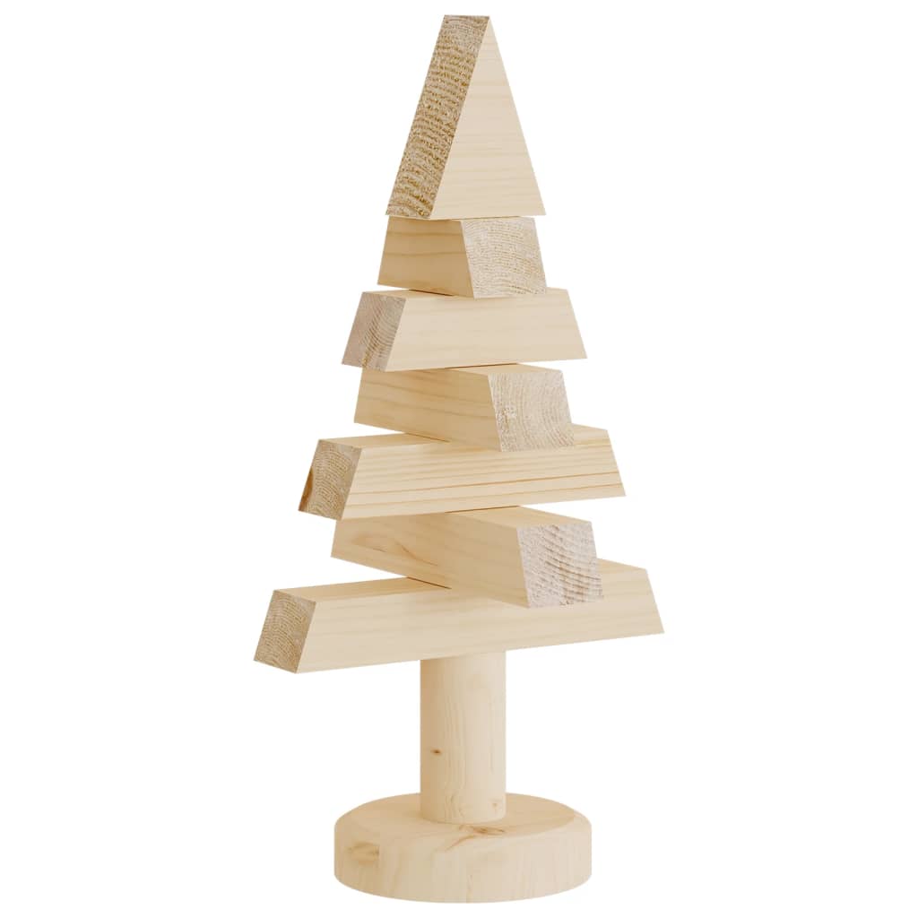 Deko-Weihnachtsbäume 2 Stk. Holz 30 Cm Massivholz Kiefer Natur (Unbehandelt)