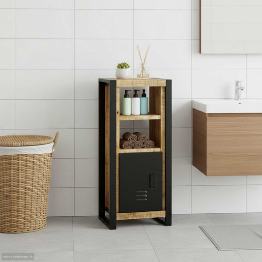 Badezimmerschrank Braun 40 X 30 X 90 Cm Massivholz Mango