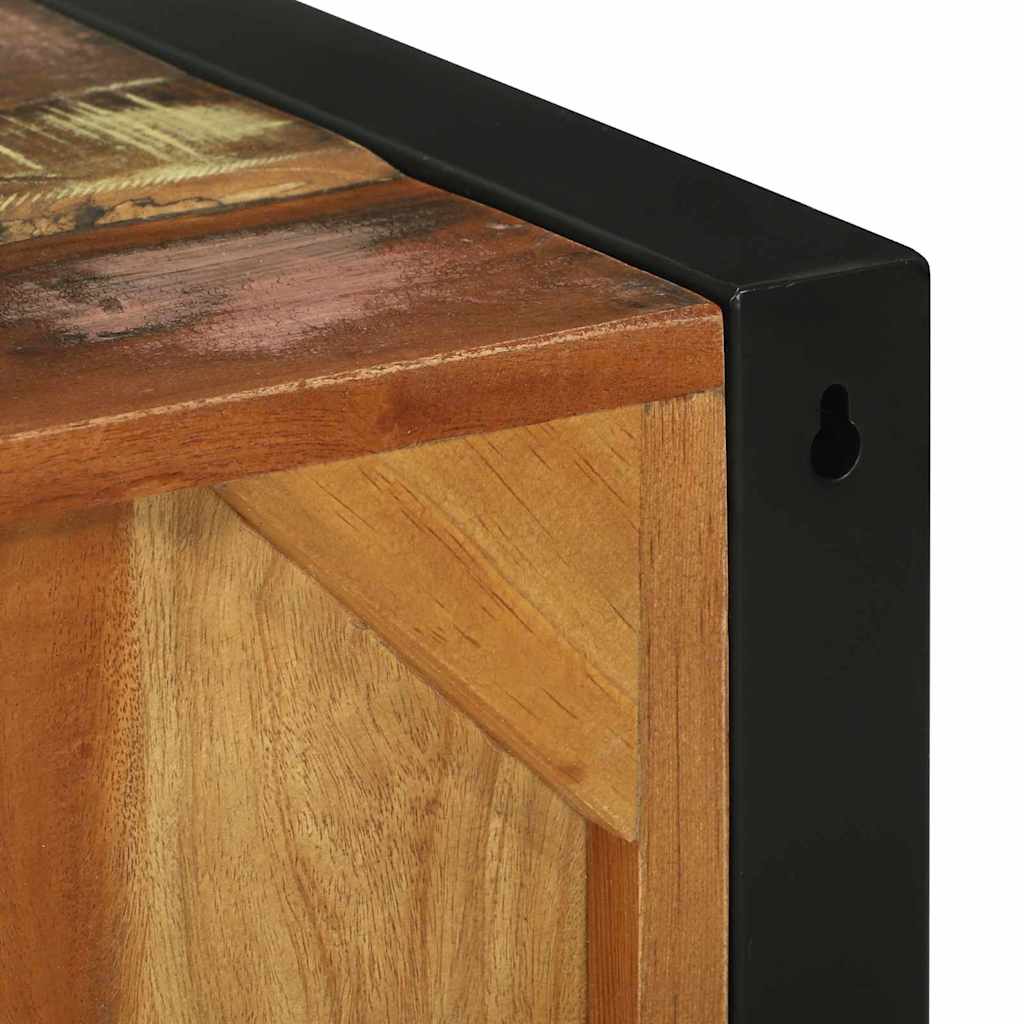 Badezimmerschrank Mit Regal Braun Massives Upgecyceltes Holz