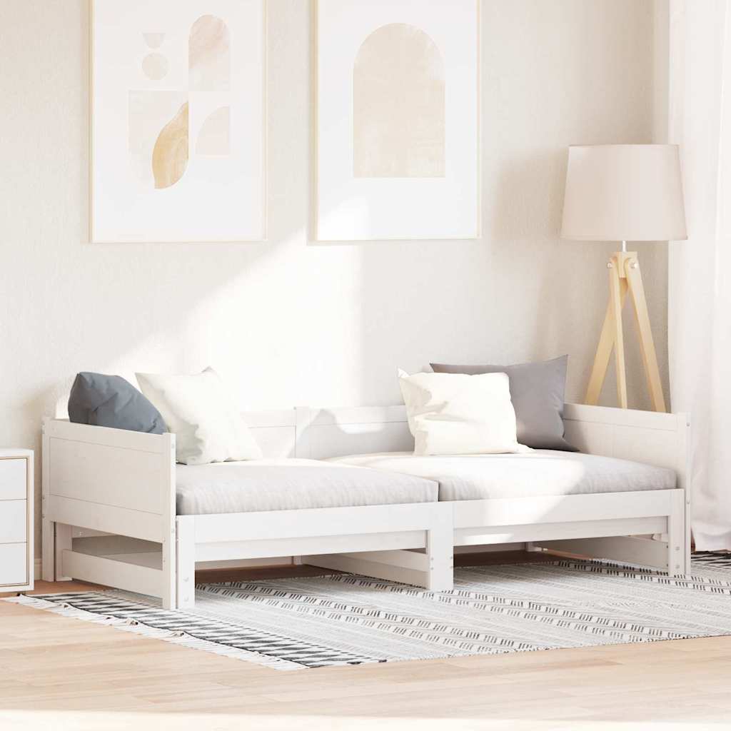 Ausziehbares Tagesbett Massivholz Kiefer 2X(90X200) Cm