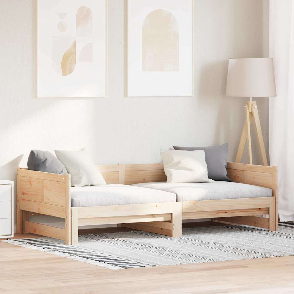 Ausziehbares Tagesbett Massivholz Kiefer 2X(90X200) Cm