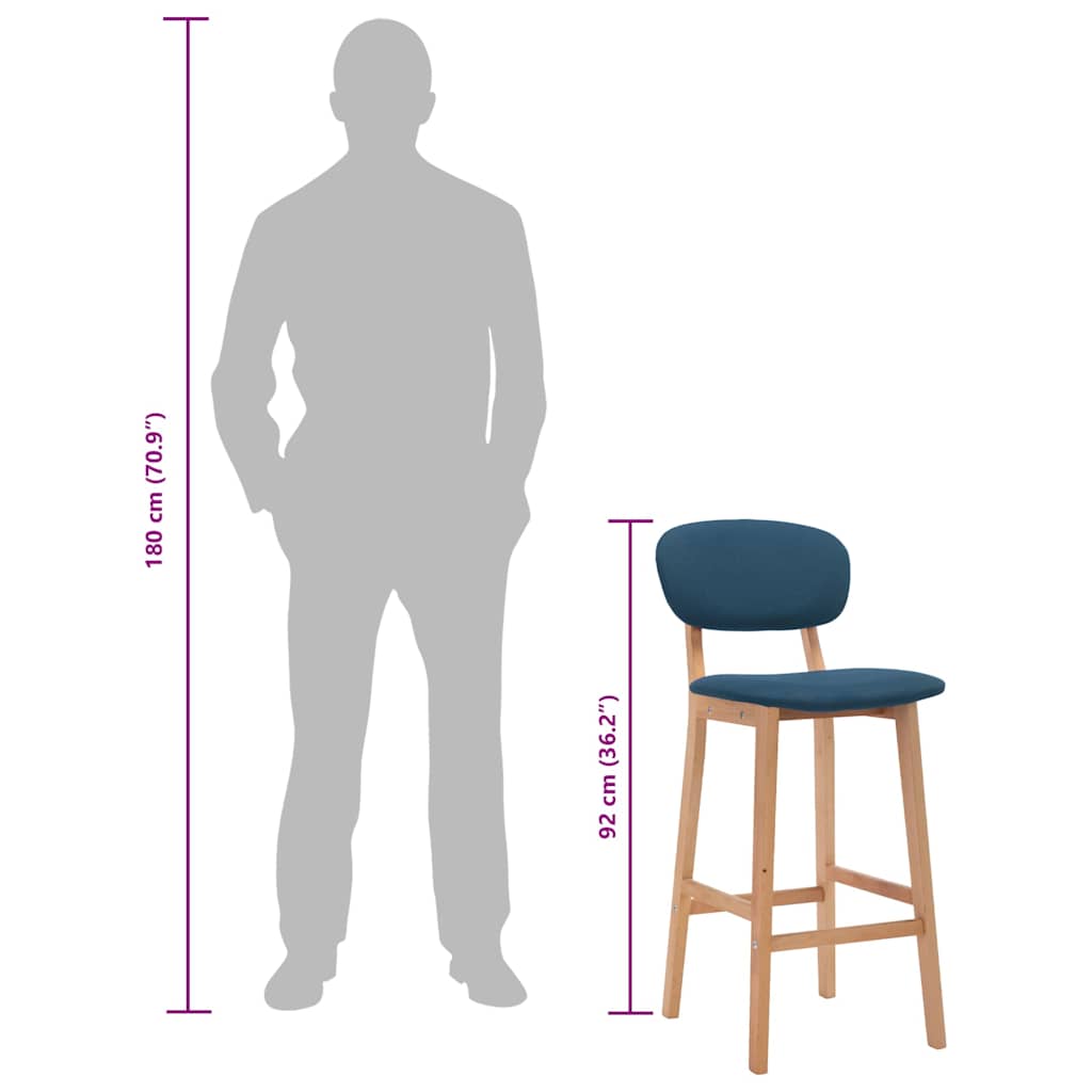 Barhocker 2 Stk. Stoff