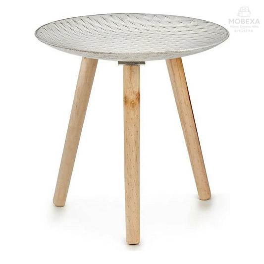 Beistelltisch Rhombus – Holz Weiß (40 x 39 x 40 cm) Bigbuy