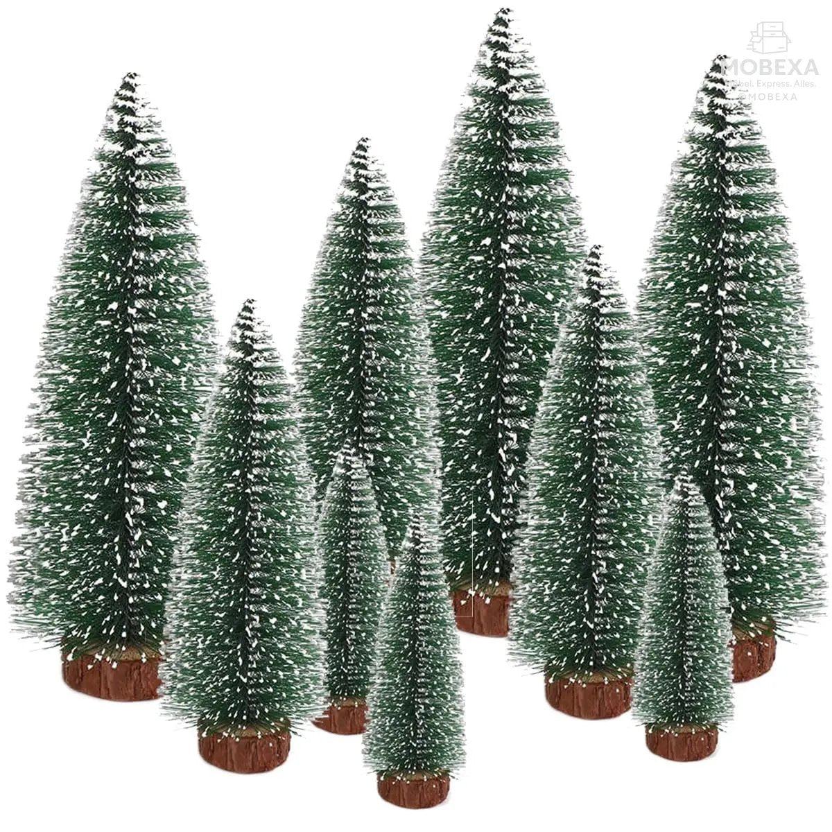Christmas Tree Mini Artificial Miniature Christmas Tree Green Mini Christmas Tree Small Christmas Decoration for Table Decoration, DIY, Shop Window Figures 10/16/22 cm - Pack of 9 MOBEXA