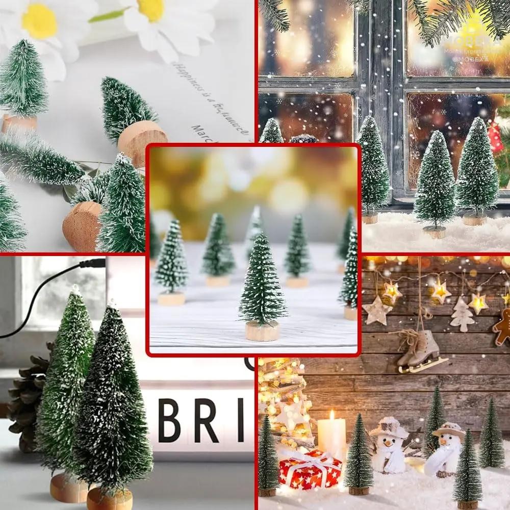 Christmas Tree Mini Artificial Miniature Christmas Tree Green Mini Christmas Tree Small Christmas Decoration for Table Decoration, DIY, Shop Window Figures 10/16/22 cm - Pack of 9 MOBEXA