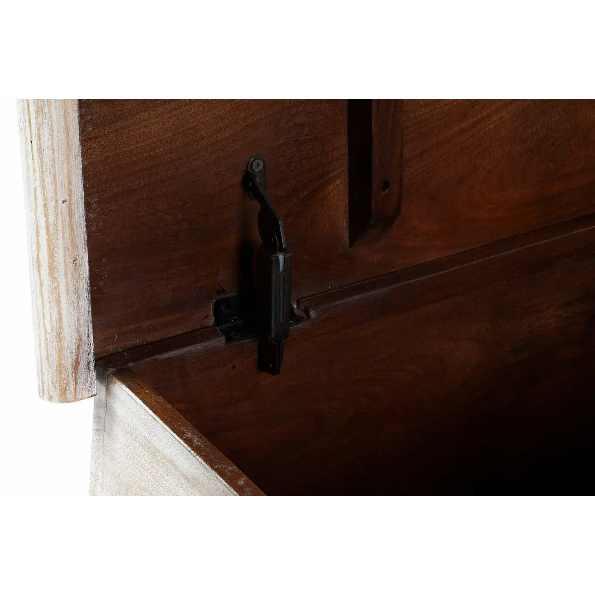 Dekorative Truhe DKD Home Decor – Mango-Holz & Messing, Weiß Bigbuy