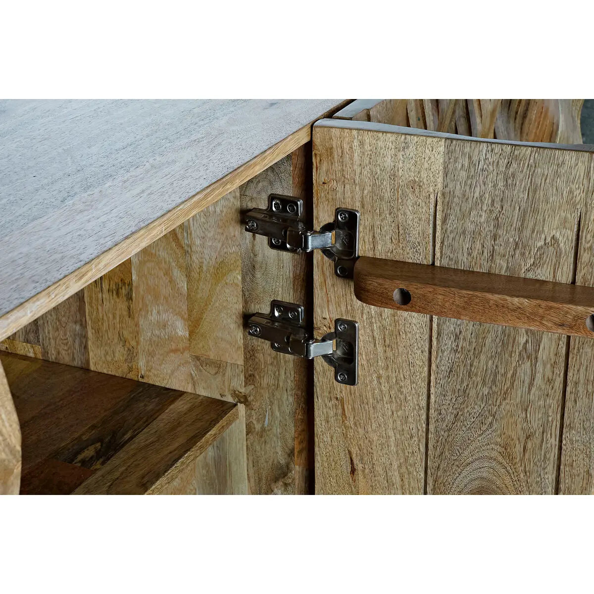 Design-Sideboard aus Mangoholz & Metall – 3 Türen, 177 cm Bigbuy
