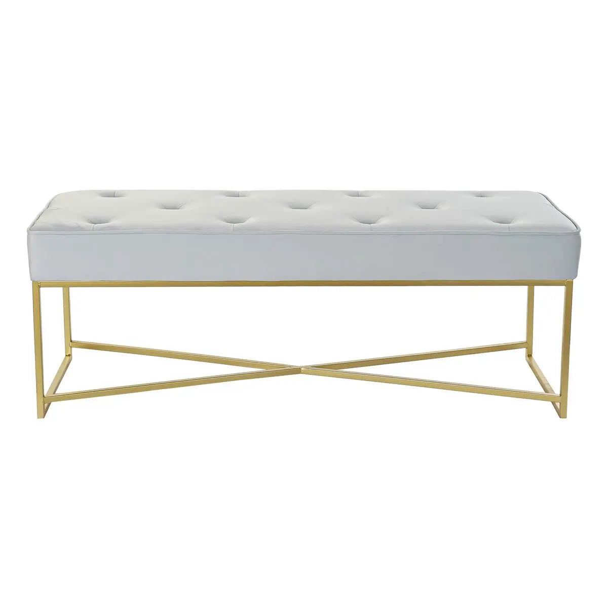 Elegante Sitzbank „Celeste“ - Gold, Metall & Stoff, 119 x 45 x 43 cm Bigbuy
