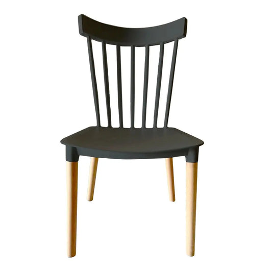Esszimmerstuhl Versa – Schwarz, Holz & Polypropylen, 52,5 cm Bigbuy