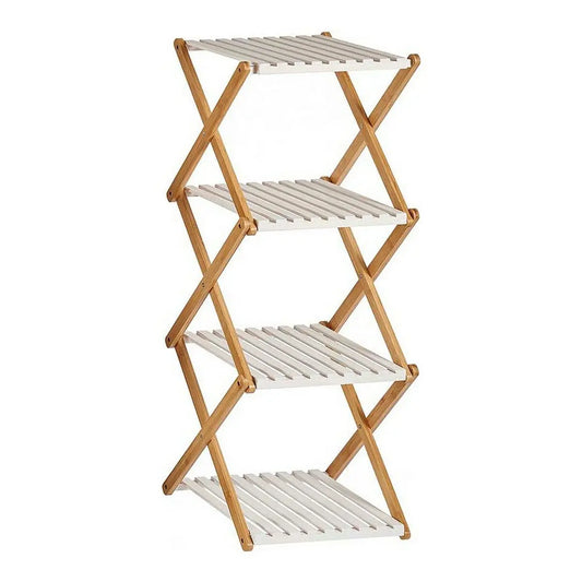 Faltbares Holzregal – Weiß/Braun, 4 Ebenen, 96 cm Bigbuy