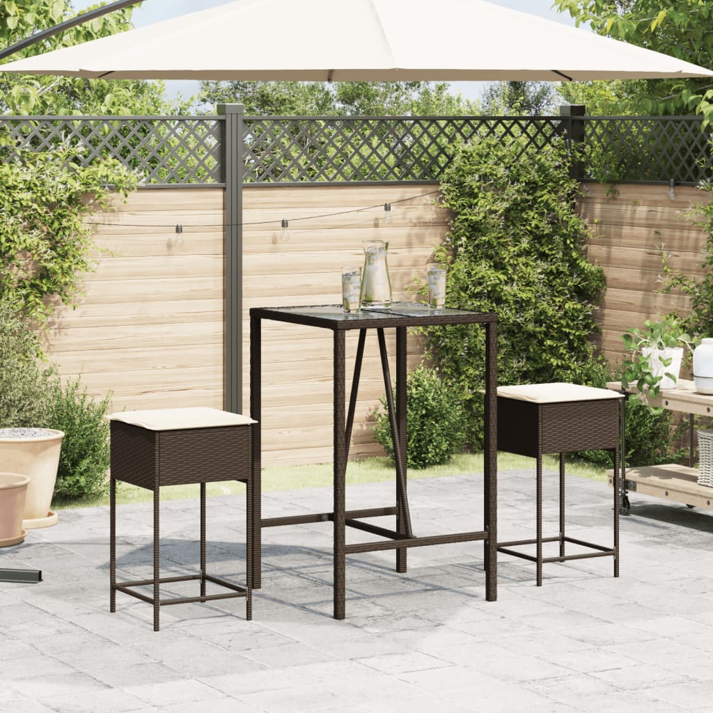 Garten-Barhocker Mit Kissen 2 Stk. Poly Rattan
