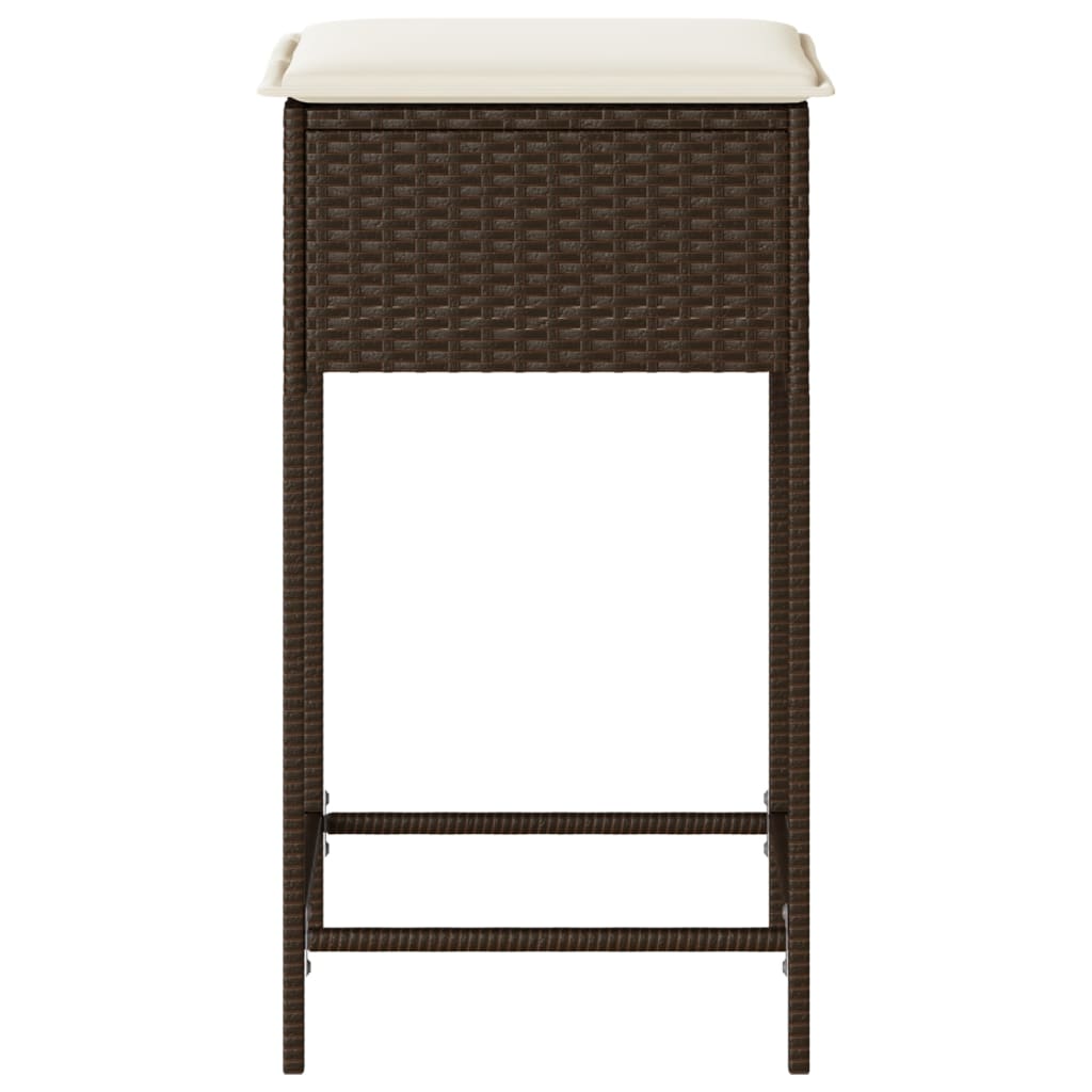 Garten-Barhocker Mit Kissen 2 Stk. Poly Rattan
