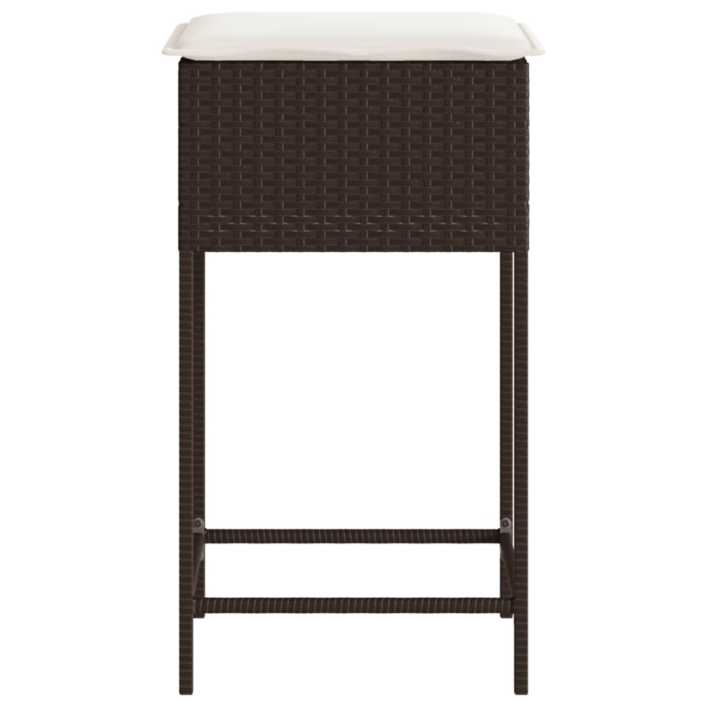 Garten-Barhocker Mit Kissen 2 Stk. Poly Rattan