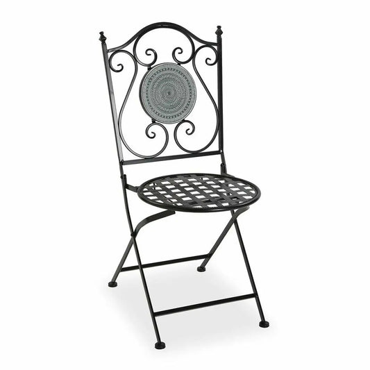 Gartenstuhl Versa Mosaik Grau Metall (50 x 92 x 39 cm) Bigbuy