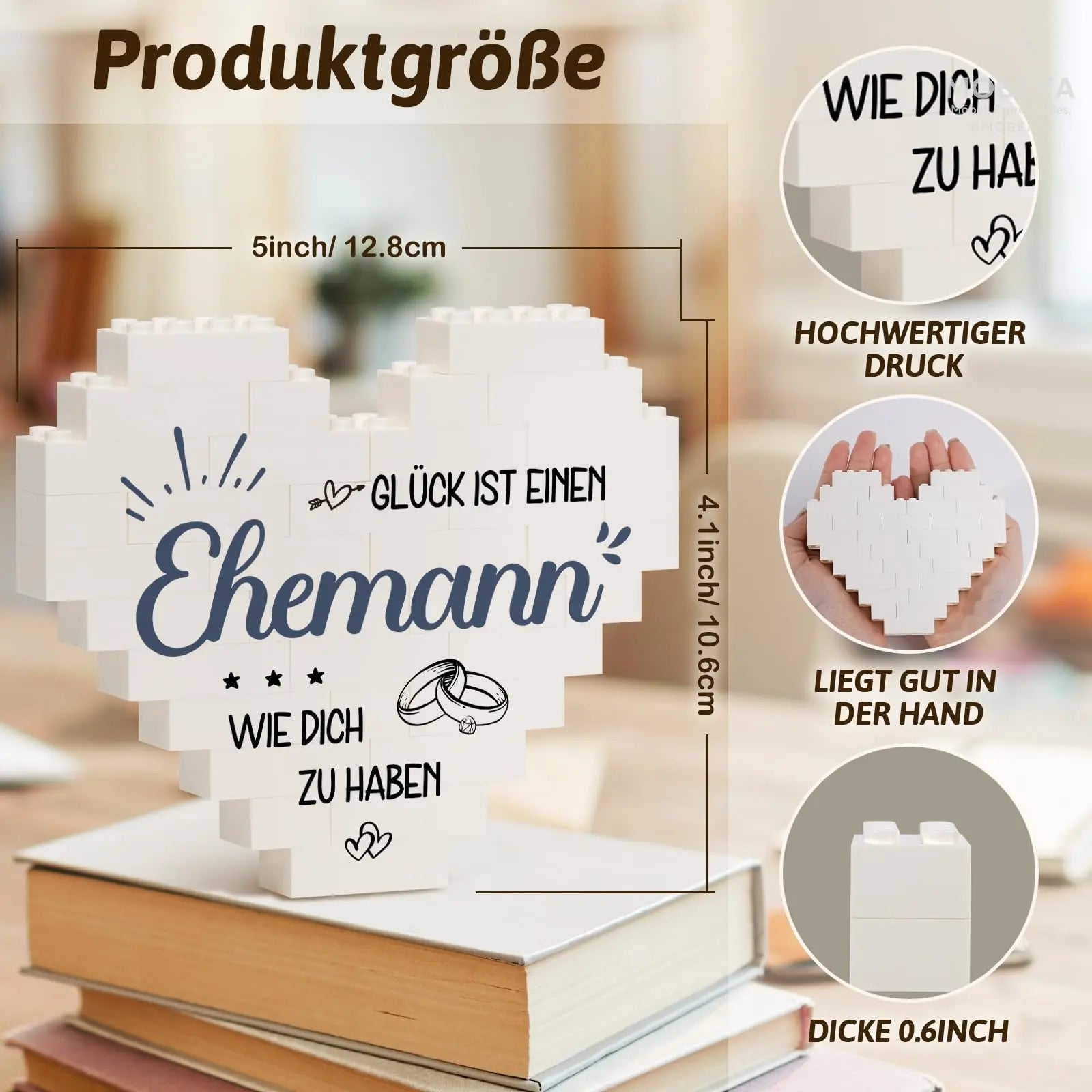 Gift for Dad for Christmas, Birthday Gift for Dad from Daughter Son, Gifts for Dad on Birthday, Valentine's Day, Heart Shaped Plaque Decoration MOBEXA