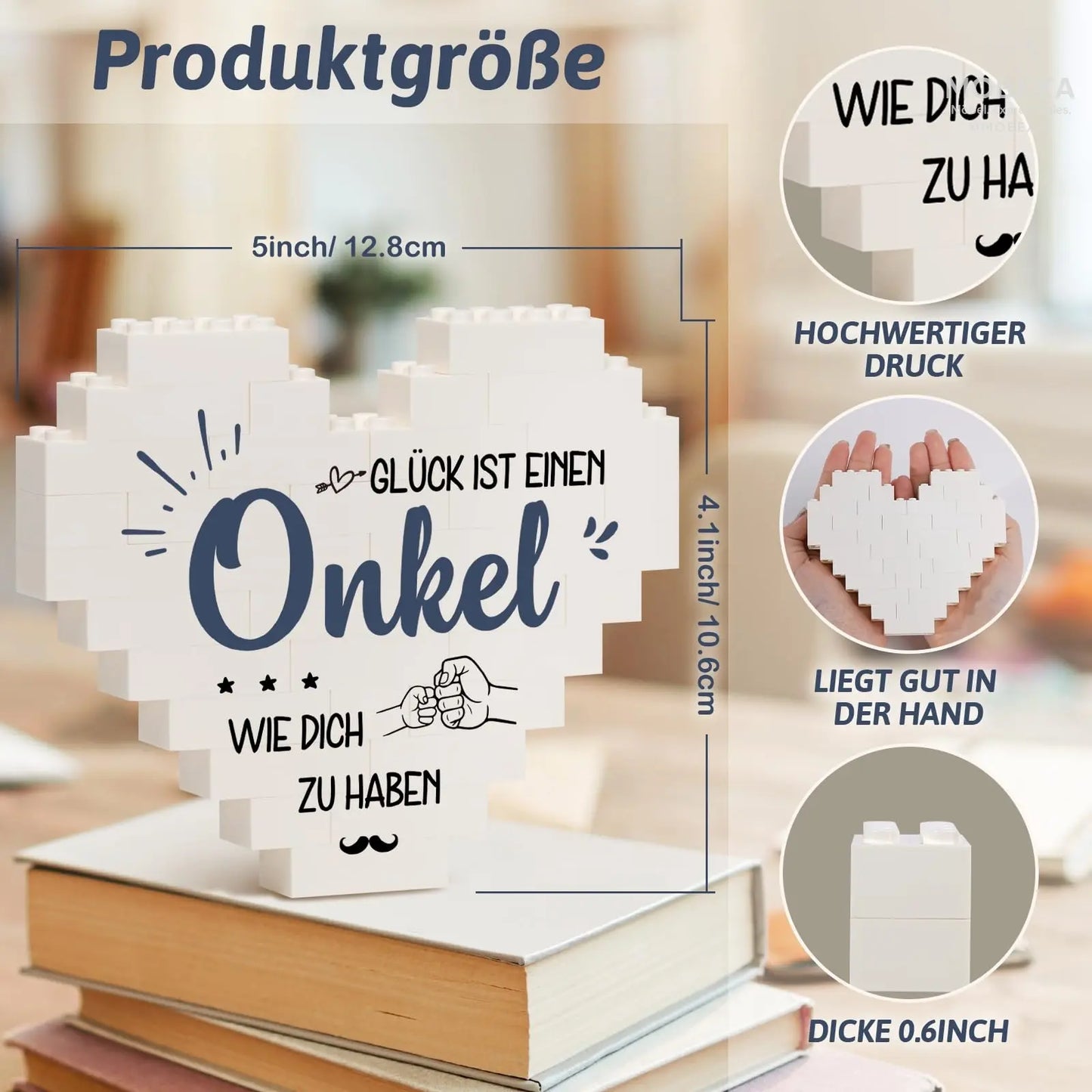 Gift for Dad for Christmas, Birthday Gift for Dad from Daughter Son, Gifts for Dad on Birthday, Valentine's Day, Heart Shaped Plaque Decoration MOBEXA