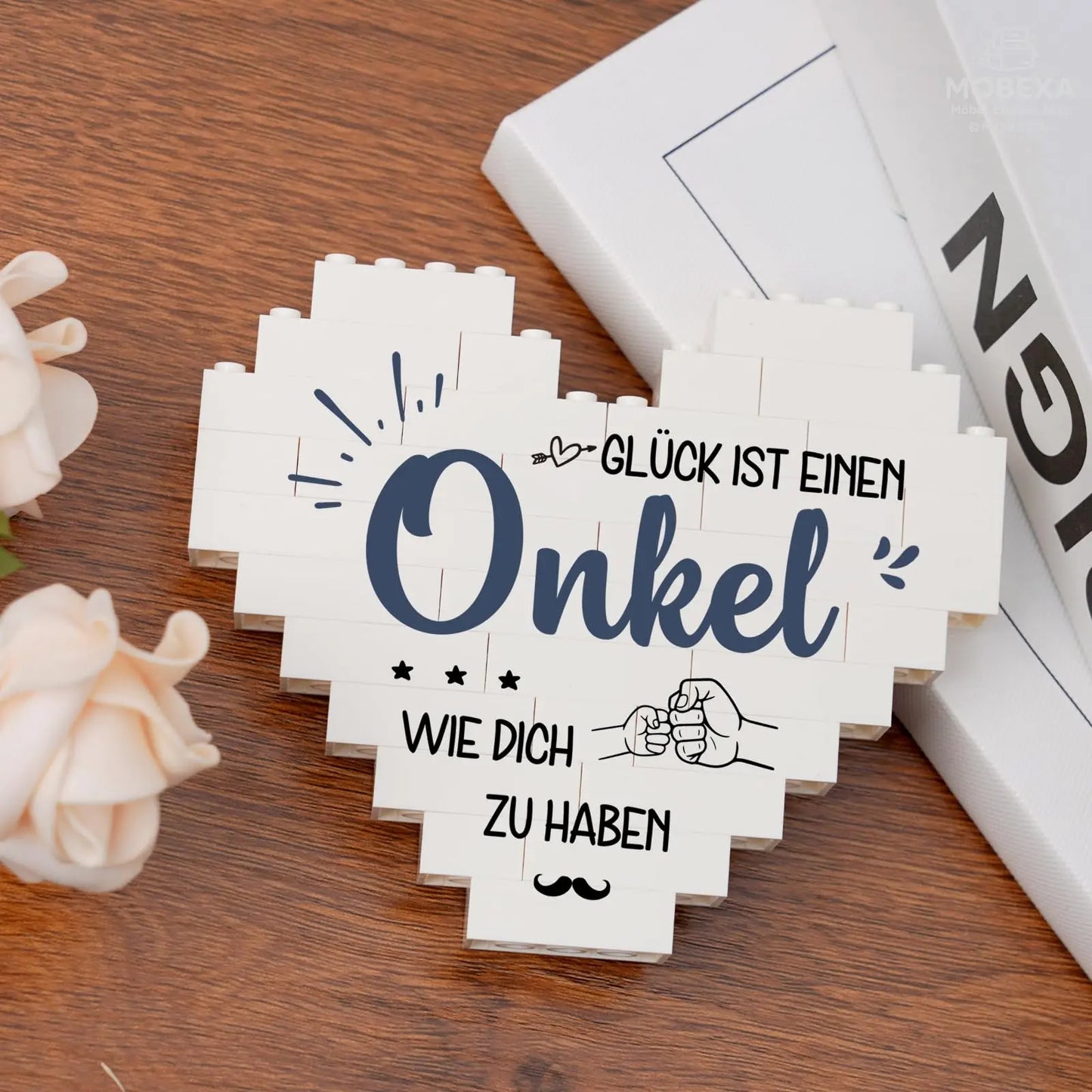 Gift for Dad for Christmas, Birthday Gift for Dad from Daughter Son, Gifts for Dad on Birthday, Valentine's Day, Heart Shaped Plaque Decoration MOBEXA