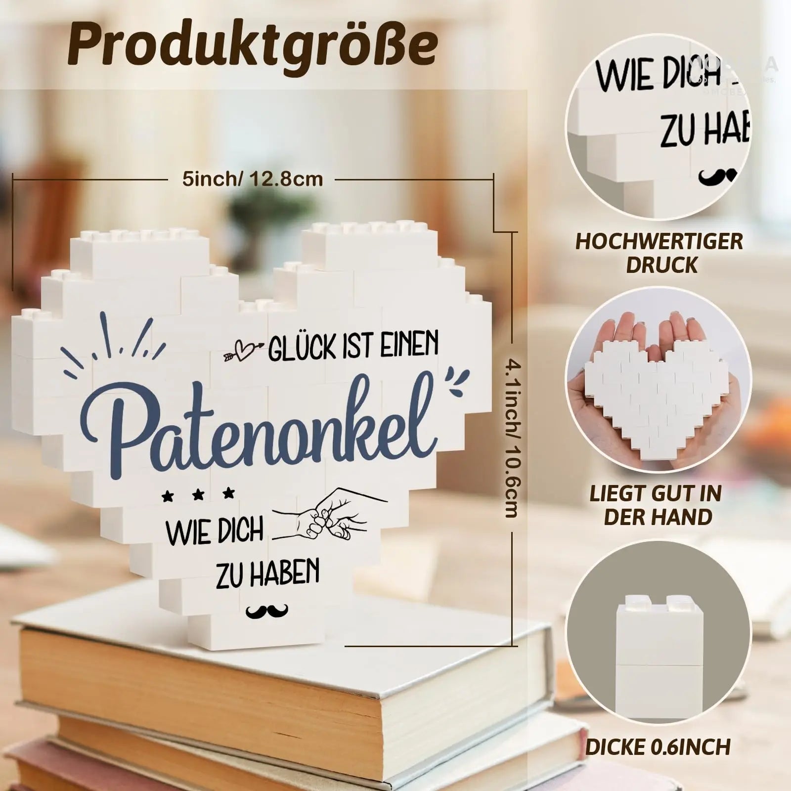 Gift for Dad for Christmas, Birthday Gift for Dad from Daughter Son, Gifts for Dad on Birthday, Valentine's Day, Heart Shaped Plaque Decoration MOBEXA