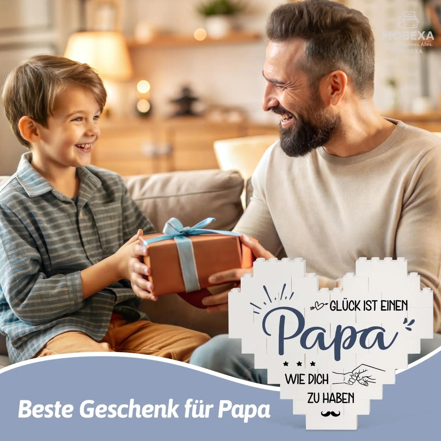 Gift for Dad for Christmas, Birthday Gift for Dad from Daughter Son, Gifts for Dad on Birthday, Valentine's Day, Heart Shaped Plaque Decoration MOBEXA