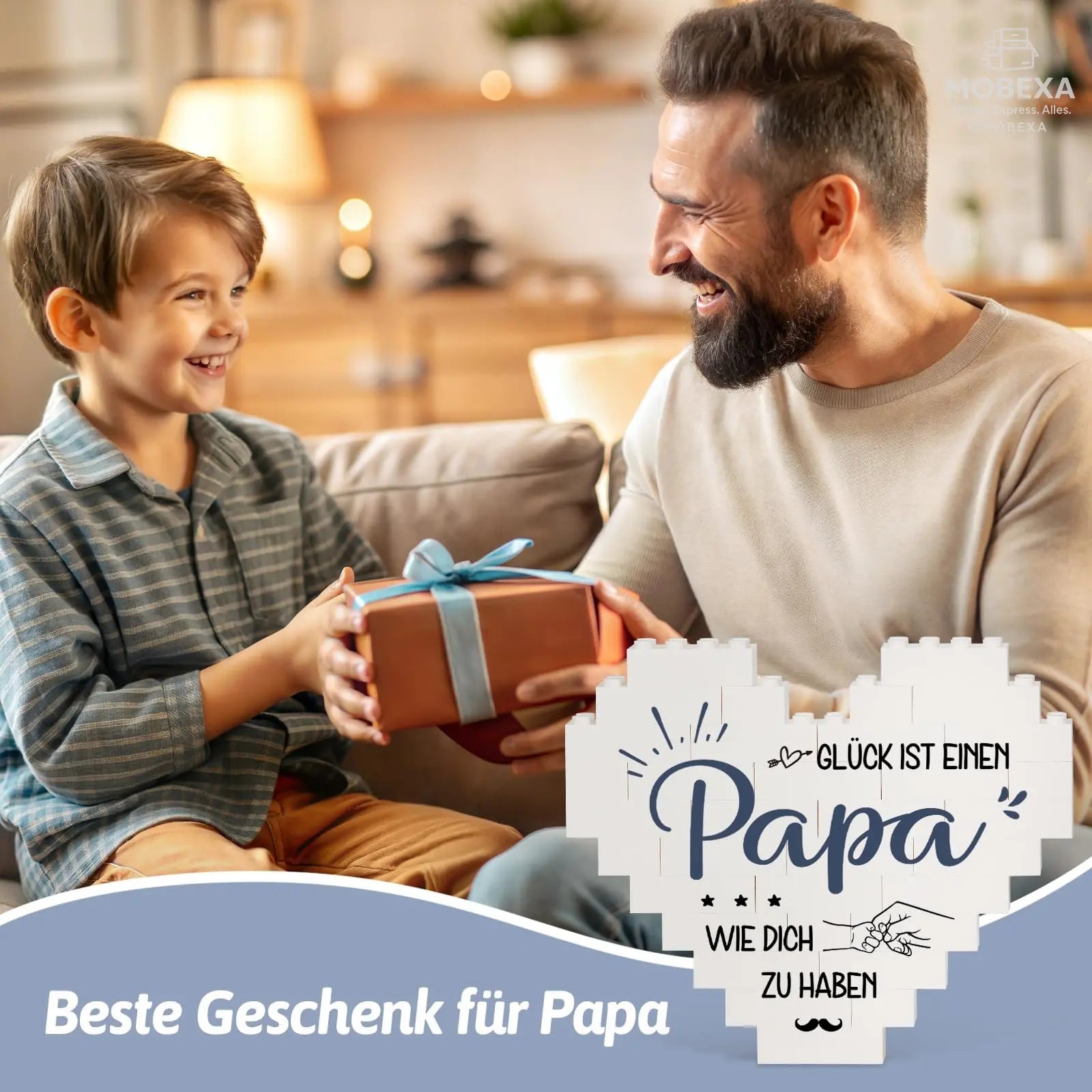 Gift for Dad for Christmas, Birthday Gift for Dad from Daughter Son, Gifts for Dad on Birthday, Valentine's Day, Heart Shaped Plaque Decoration MOBEXA