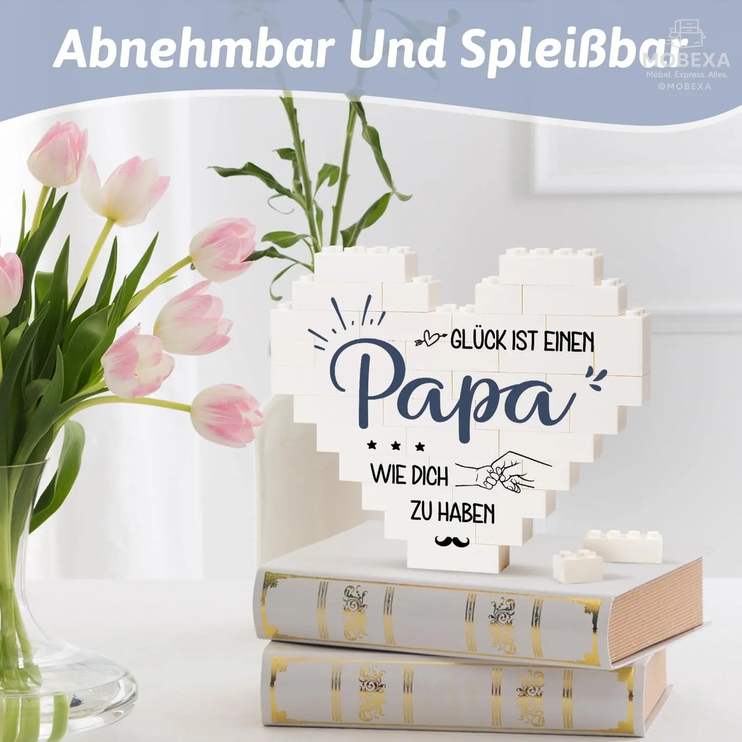 Gift for Dad for Christmas, Birthday Gift for Dad from Daughter Son, Gifts for Dad on Birthday, Valentine's Day, Heart Shaped Plaque Decoration MOBEXA