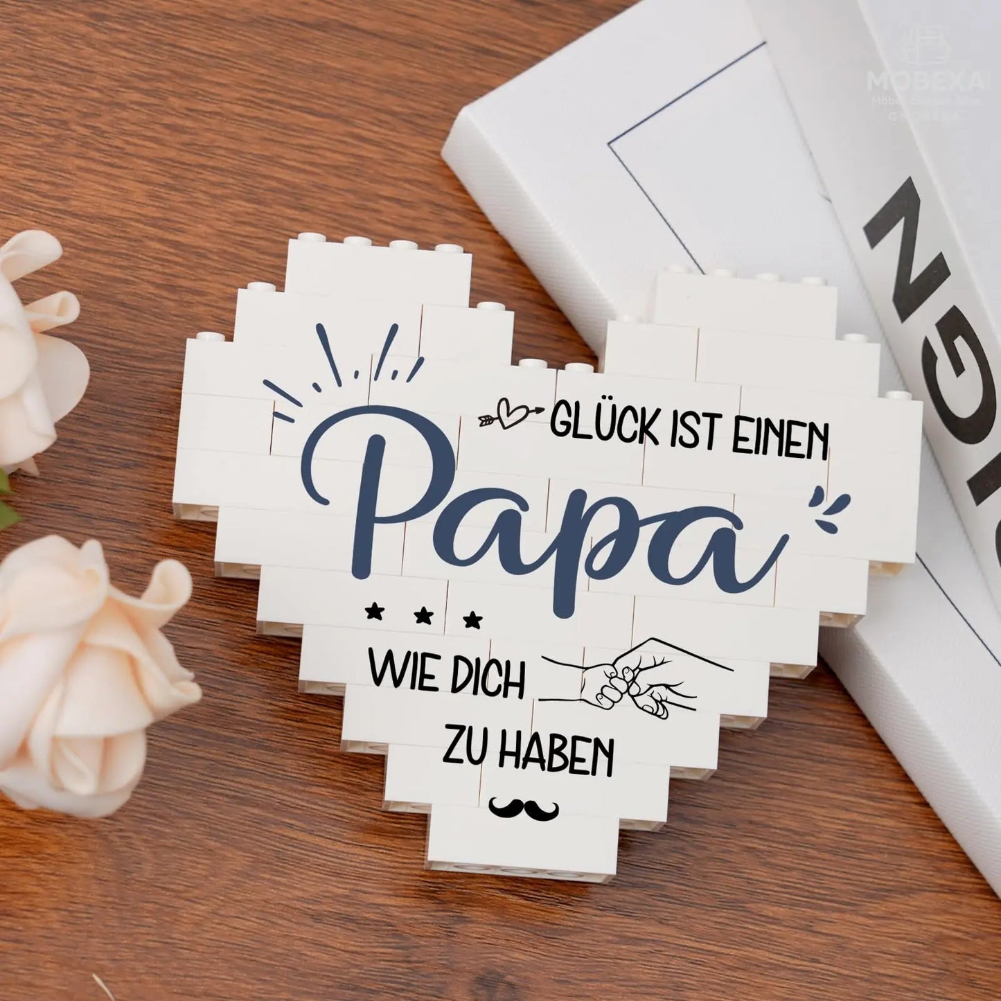 Gift for Dad for Christmas, Birthday Gift for Dad from Daughter Son, Gifts for Dad on Birthday, Valentine's Day, Heart Shaped Plaque Decoration MOBEXA