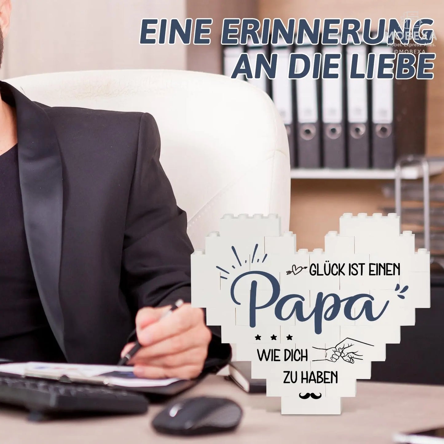 Gift for Dad for Christmas, Birthday Gift for Dad from Daughter Son, Gifts for Dad on Birthday, Valentine's Day, Heart Shaped Plaque Decoration MOBEXA