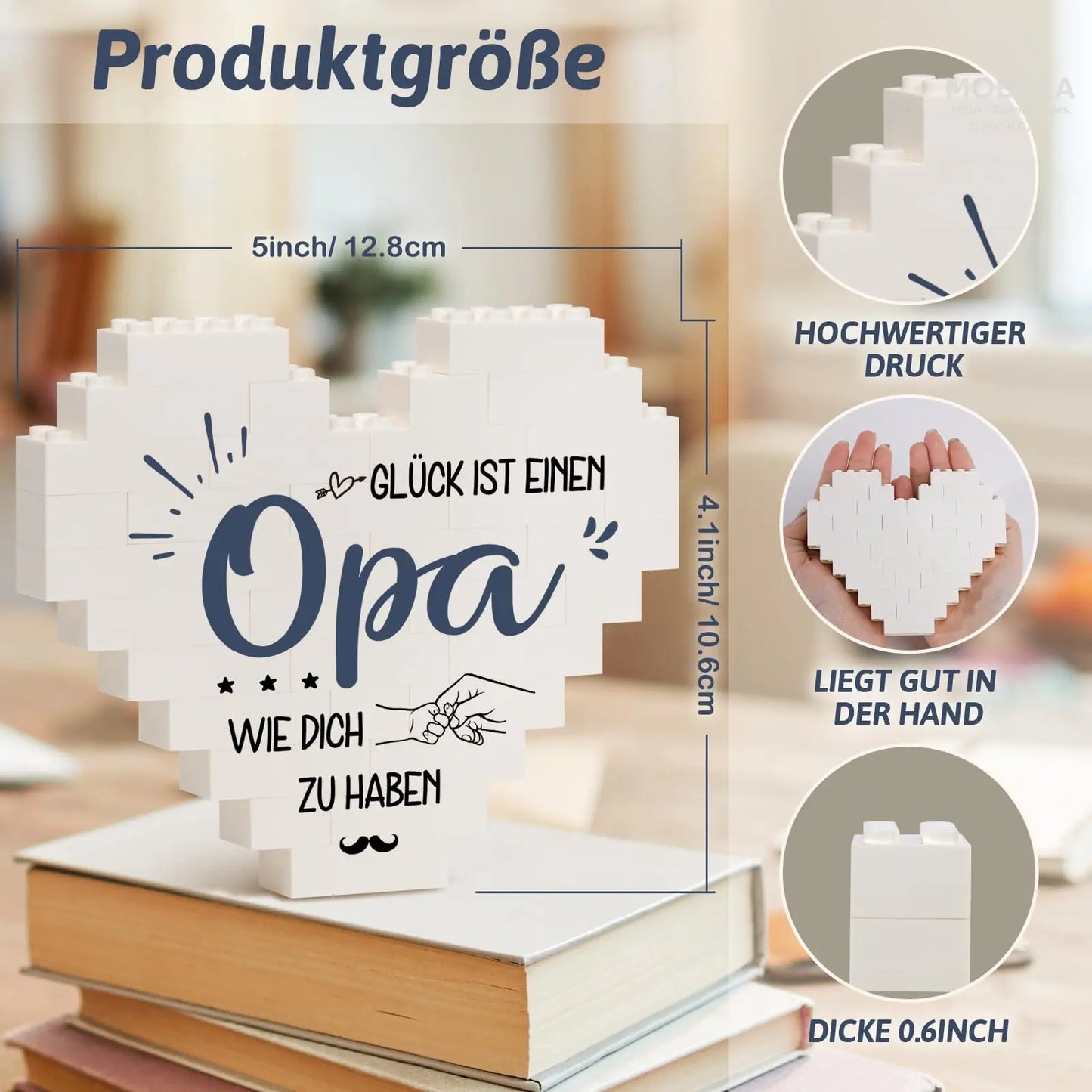 Gift for Dad for Christmas, Birthday Gift for Dad from Daughter Son, Gifts for Dad on Birthday, Valentine's Day, Heart Shaped Plaque Decoration MOBEXA