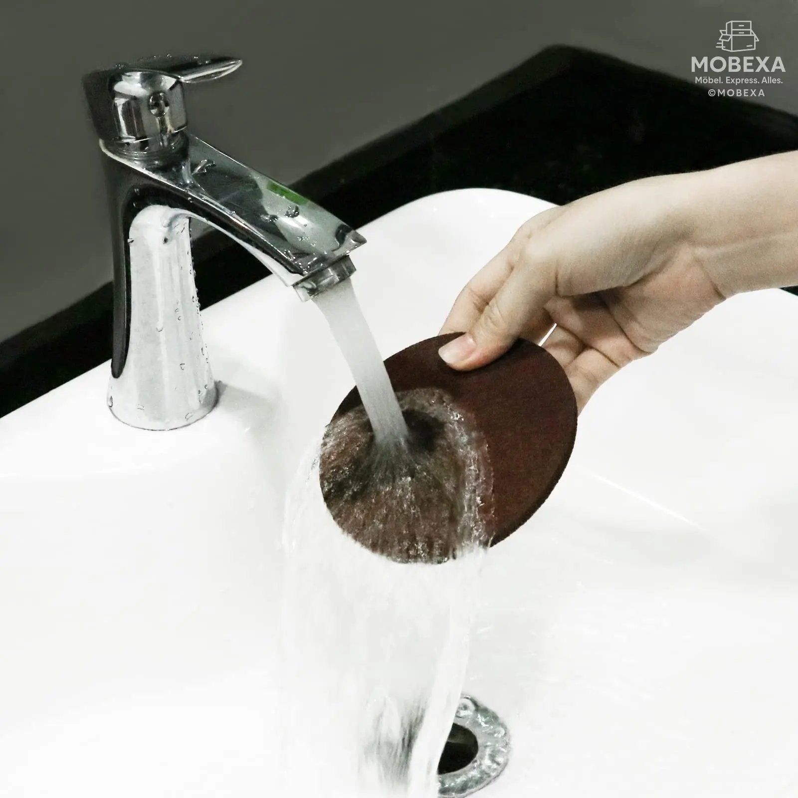 Glowbal Round Felt Coasters Set for Glasses, Designer Glass Coasters in Dark Grey Colour for Drinks, Bar, Cups, Set of 12 MOBEXA