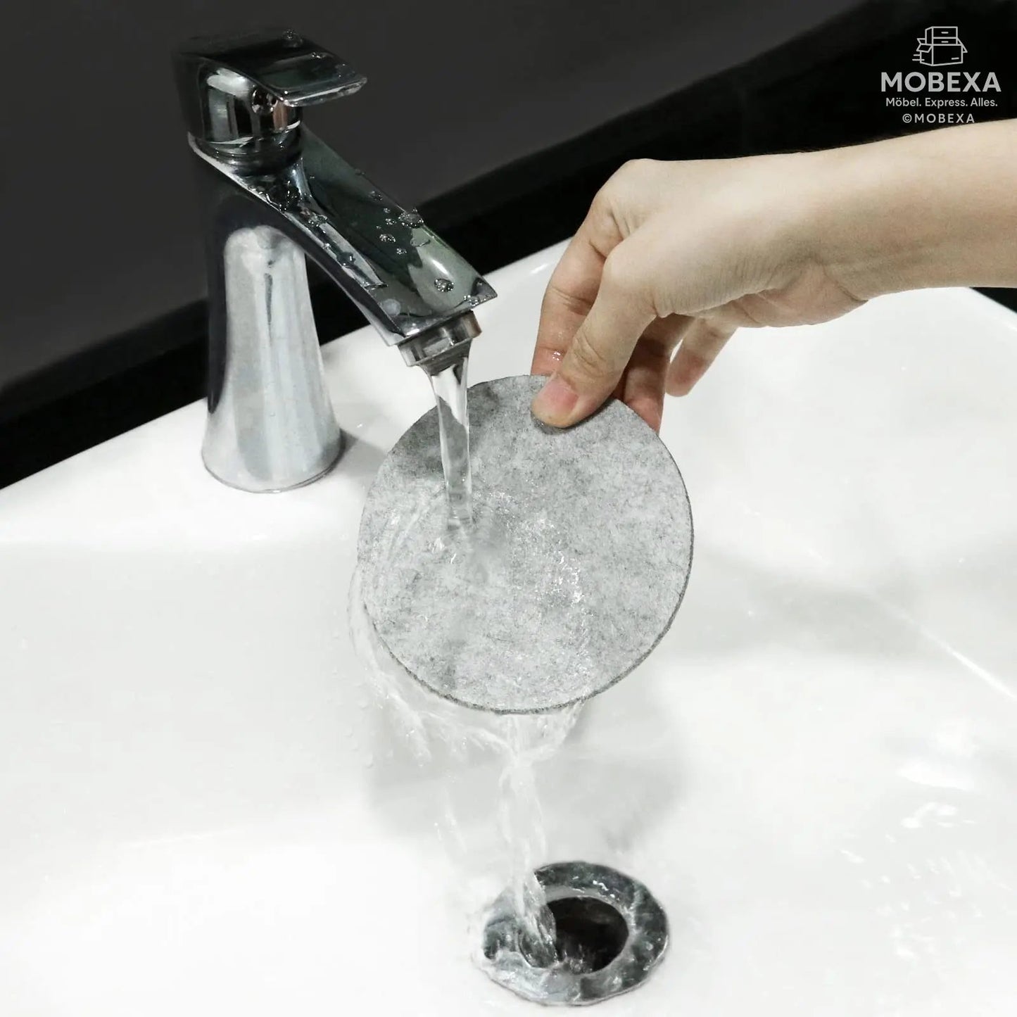 Glowbal Round Felt Coasters Set for Glasses, Designer Glass Coasters in Dark Grey Colour for Drinks, Bar, Cups, Set of 12 MOBEXA