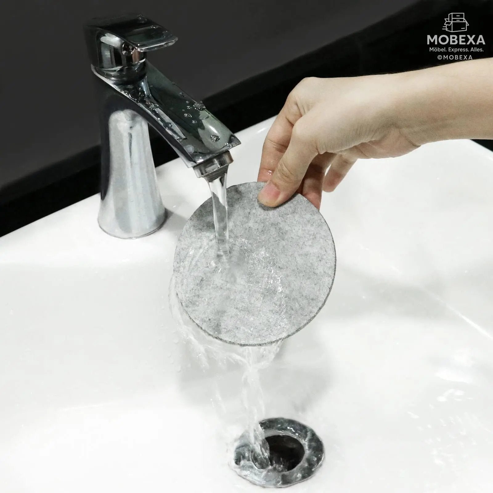 Glowbal Round Felt Coasters Set for Glasses, Designer Glass Coasters in Dark Grey Colour for Drinks, Bar, Cups, Set of 12 MOBEXA