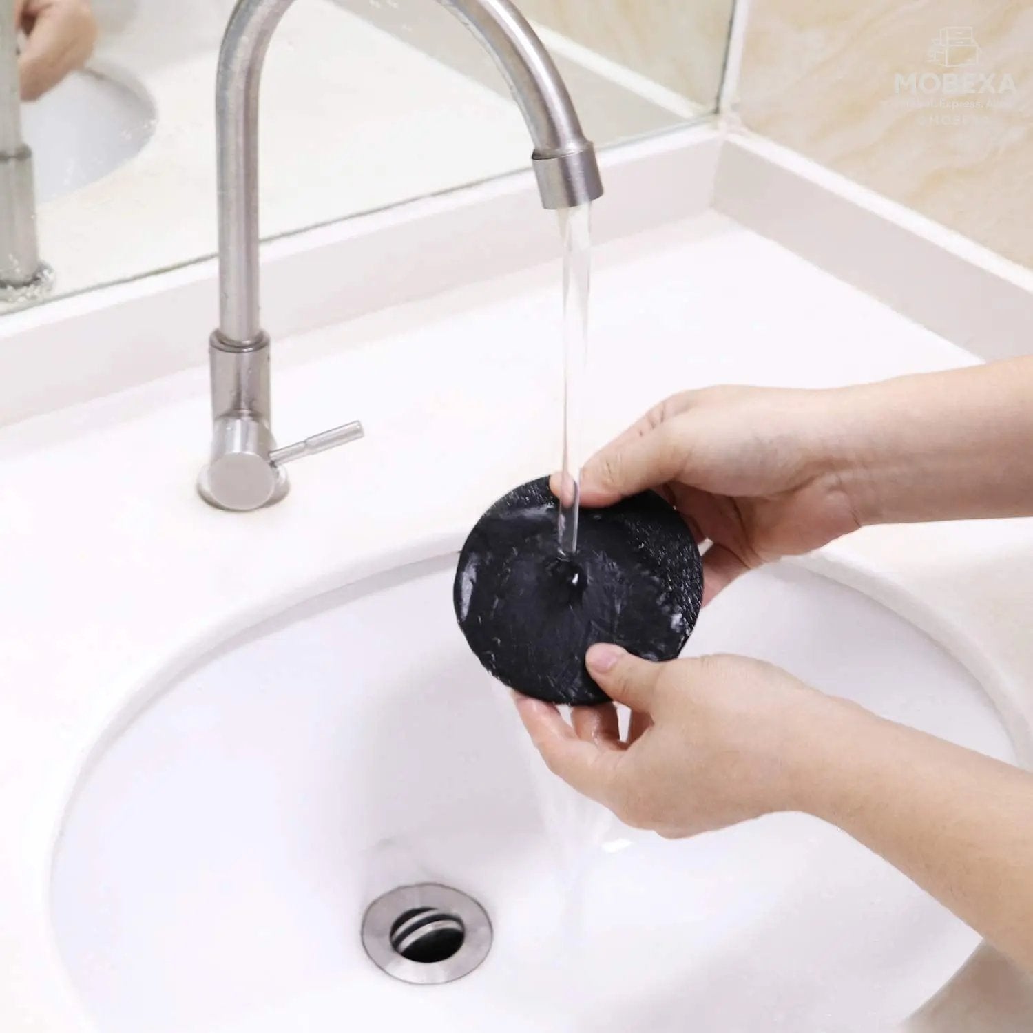 Glowbal Round Felt Coasters Set for Glasses, Designer Glass Coasters in Dark Grey Colour for Drinks, Bar, Cups, Set of 12 MOBEXA