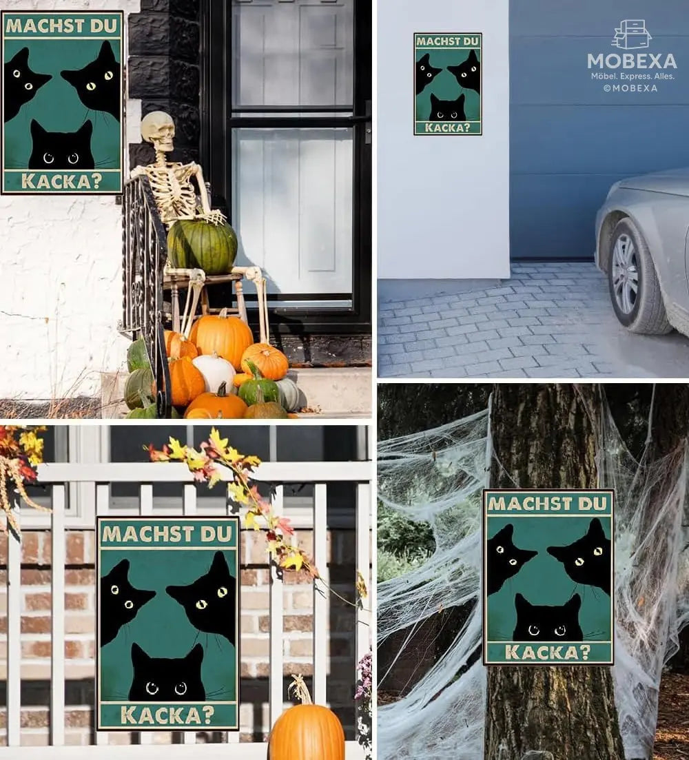 Halloween Decoration Indoor Outdoor Helloween Tin Sign Retro Picture Bathroom Tin Signs Living Room Decor Wall Decoration Signs Indoor Decoration Funny Gifts MOBEXA