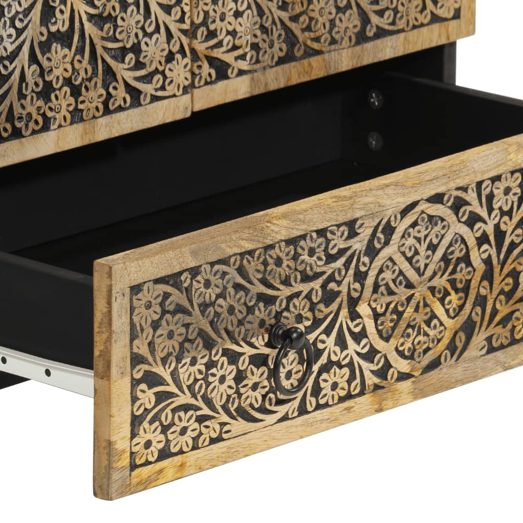 Highboard 60X33X100 Cm Massivholz Mango