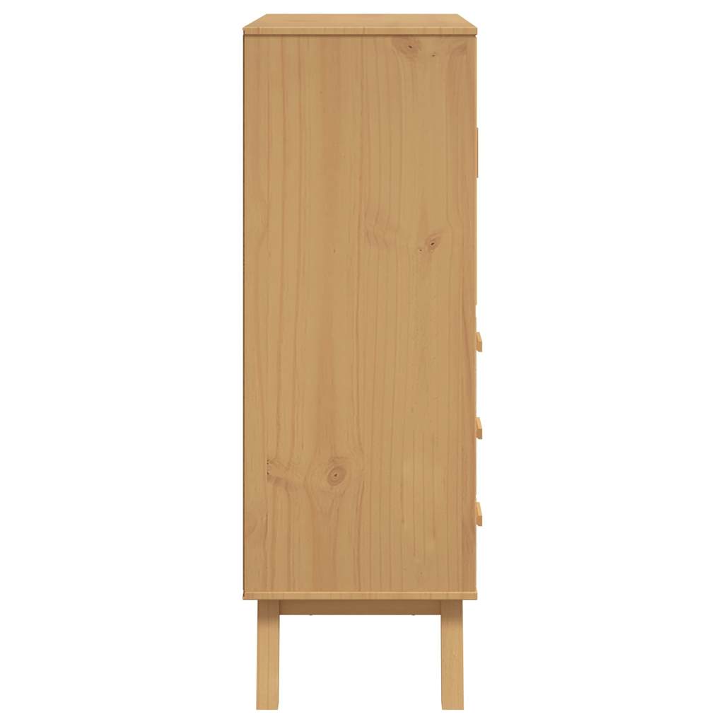 Highboard Olden 85X43X125 Cm Massivholz Kiefer