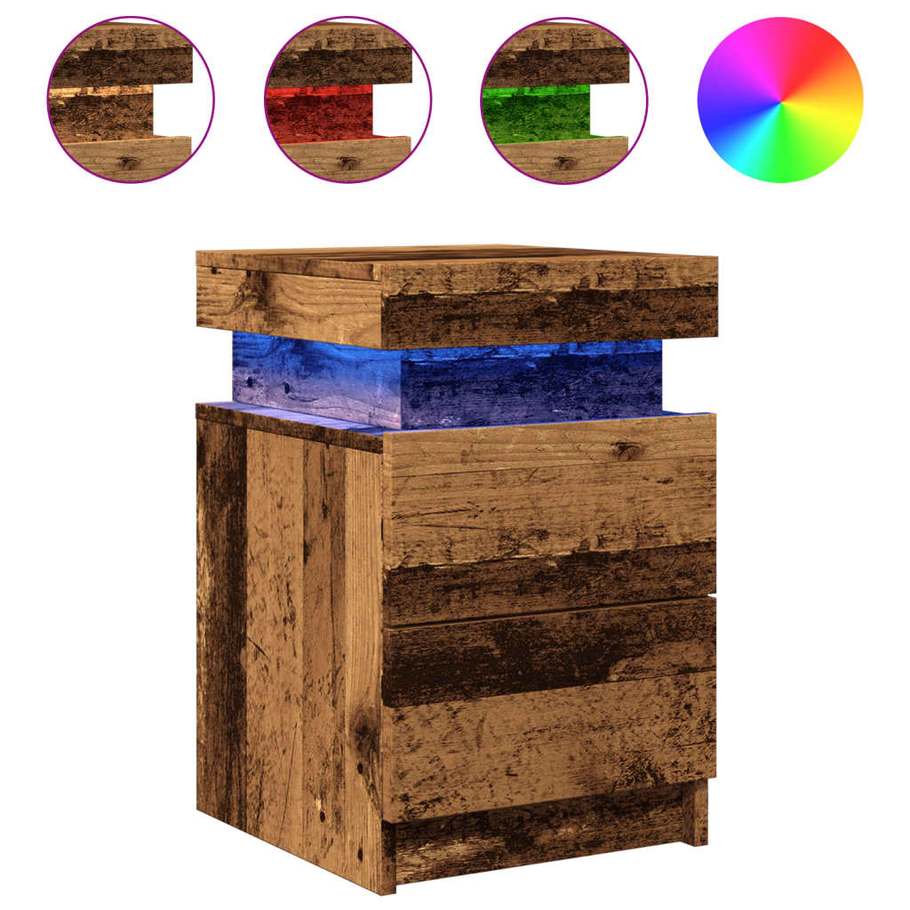 Led-Nachttisch -Optik 35X39X55 Cm Holzwerkstoff