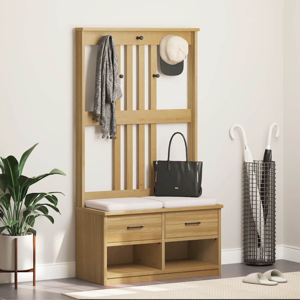 Garderobenständer Sandnes 45X40X159,5 Cm Massivholz Kiefer