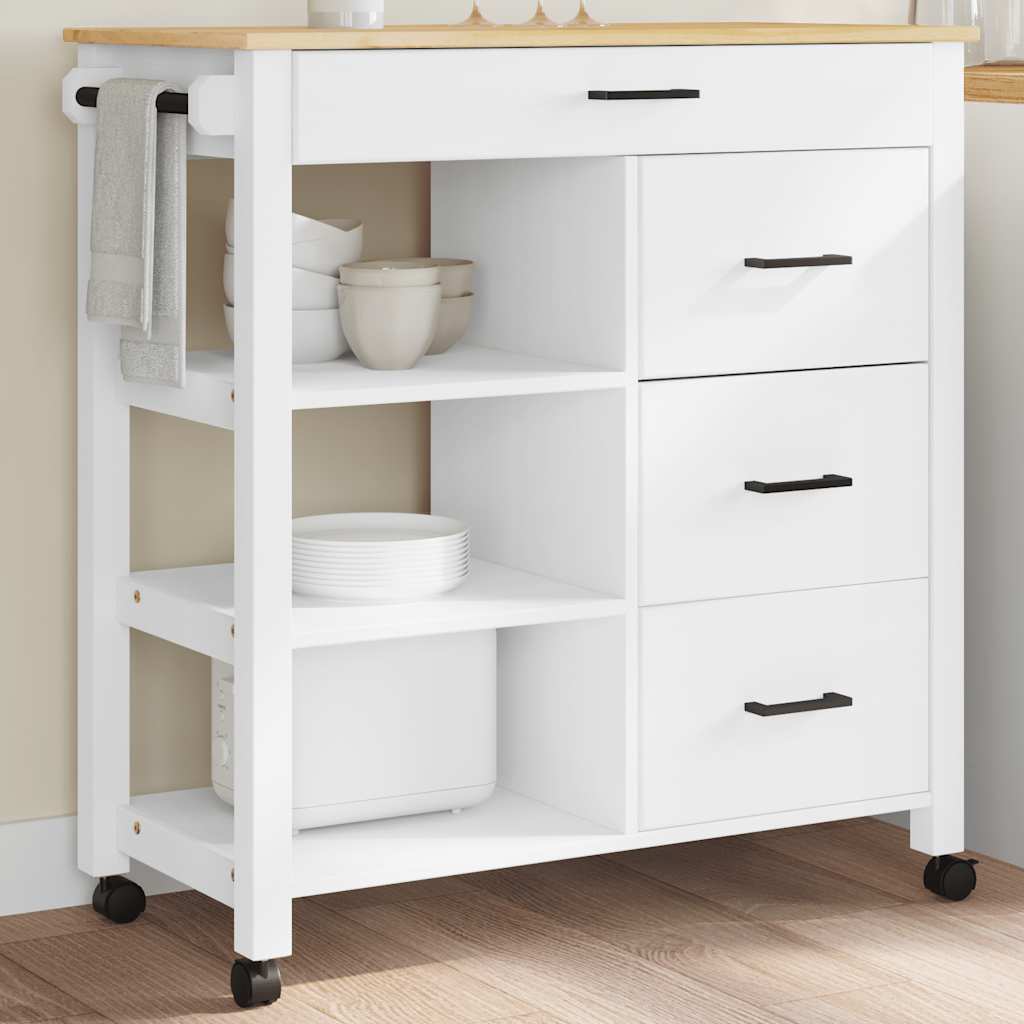 Küchenwagen Monza 84X40X88,5 Cm Massivholz Kiefer