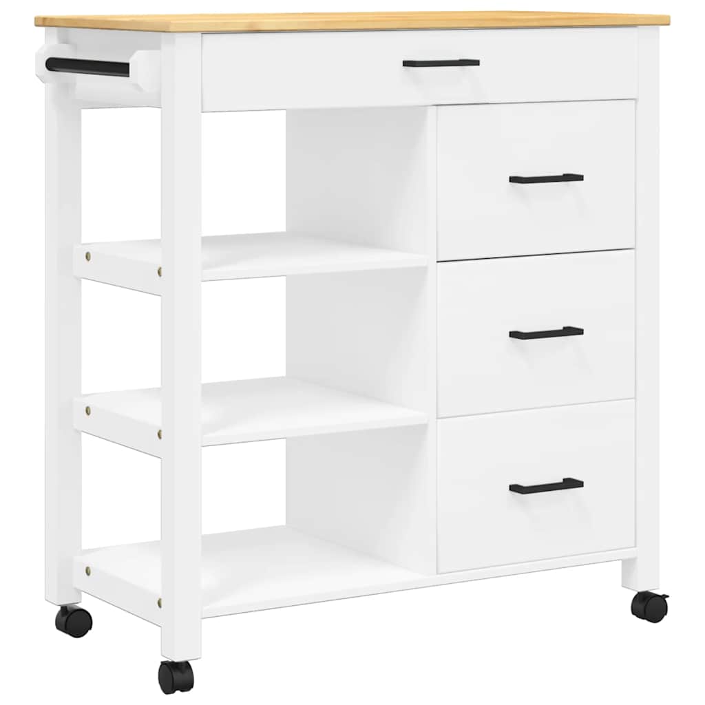 Küchenwagen Monza 84X40X88,5 Cm Massivholz Kiefer